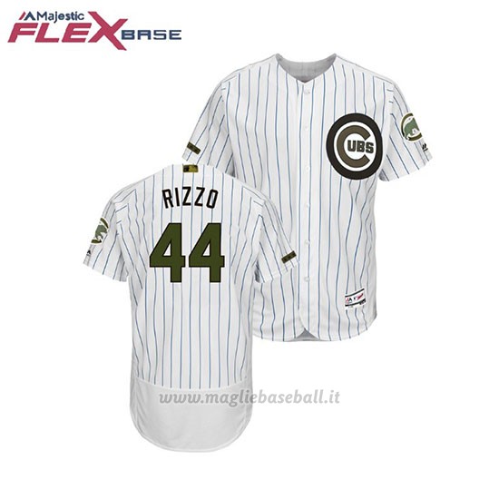 Maglia Baseball Uomo Chicago Cubs Anthony Rizzo 2018 Dia de los Caidos Flex Base Bianco